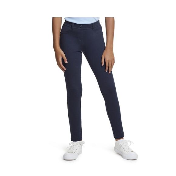 Lot Of 2 Chaps Navy Blue Uniform Elastic Waist Ponte Knit Jeggings Pants Size 12 - Picture 4 of 15